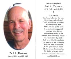 Paul A. Thomson Obituary April 22, 2023