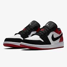 Nike Air Jordan 1 Low 553558 116 In 2020 Air Jordans Black Toe Red Sneakers
