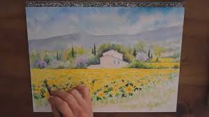 Demo Aquarelle La Maison Aux Tournesols Watercolor Tutorial Sunflowers Tutoriels Peinture Aquarelle Tutoriels De Peinture Peinture Gouache