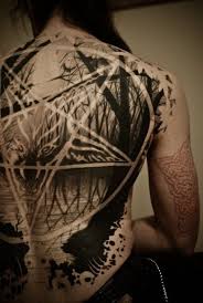 Ink Tattoo Back Tattoo Back Piece Pentagram Satanic Black And Pentagram Tattoo Satanic Tattoos Occult Tattoo