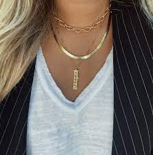14k Vertical Nameplate Necklace Vertical Necklace Necklace Necklace Chain Lengths