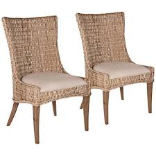 New Wicker Greco Wicker And Mahogany Dining Chair Set Of 2 1n623 Lamps Plus Dining Chairs Dining Chair Set Traditional Dining Chairs