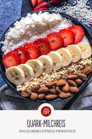 Quark Milchreis Ein Leckeres Fitness Fruhstuck Guten Reishunger Lebensmittel Essen Leckere Fruhstucksideen Gesunde Desserts