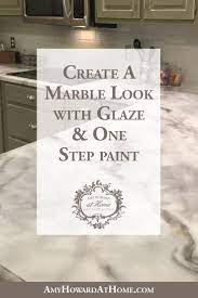 Create A Gorgeous Marble Look With Glazed Over One Step Paint Diy Kitchen Projects Diy Staining Kitchen Diy Makeover
