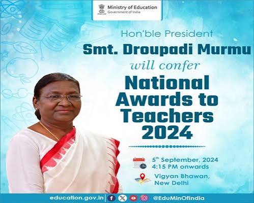 President Droupadi Murmu to confer National Teachers Award 2024 to 82 teachers in New Delhi | Akashvani News