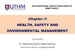 Found not active with occupational safety and health activities. Occupational Safety And Health Bwu 10302 Chapter 1