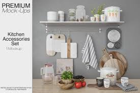 Kitchen Accessories Set Mockup Free Psd Mockup Free Logo Mockup Psd