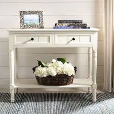 Lark Manor Leawood 52 Solid Wood Console Table Birch Lane In 2020 Farmhouse Console Table Wood Console Console Table