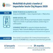 Decizie nr,3/11 din 19 martie 2021 cu privire la modificarea pct.7 din anexa nr.1 a deciziei consiliului orășenesc călărași nr.01/09 din 29.01.2020 cu privire la aprobarea și punerea în aplicare a cotelor concrete ale taxelor. ModalitÄƒÈ›i De PlatÄƒ A Taxelor È™i Impozitelor Locale Cluj Napoca