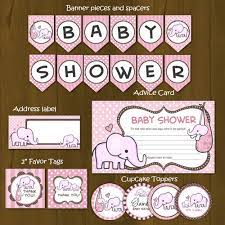 Pink elephant baby shower free printables. Pink Elephant Printable Baby Shower Package Sold By Splashbox Printables On Storenvy