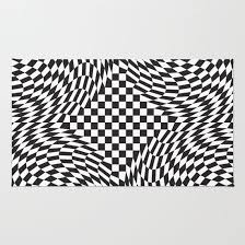 Black And White Illusion Rug Optical Illusion Checkerboard Pattern In Black And White Optical Illusions Art Linear Art Optical Illusions