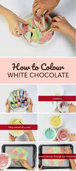 How To Colour White Chocolate Watch As We Melt Colour Dollop And Swirl White Choco White Chocolate Cake Decoration White Chocolate Bark Chocolate Bark Cake