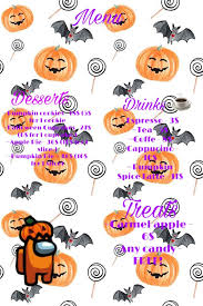 How to play bloxburg for free!! 2020 Halloween Bloxburg Menu Free Candy Pumpkin Cookies Cappucino