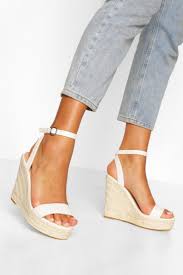 Wide Fit 2 Part Espadrille Wedges Boohoo Uk