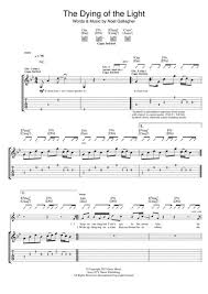 The Dying Of The Light By Noel Gallagher Digital Sheet Music For Guitar Tab Download Print Hx 341525 Sheet Music Plus