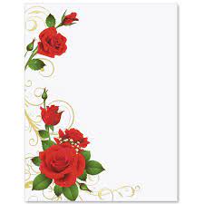 Romance And Roses Specialty Border Papers In 2021 Borders For Paper Floral Border Design Flower Frames