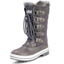 Polar Womens Snow Boot Quilted Tall Winter Snow Waterproof Warm Rain Boot