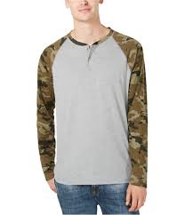 It boasts classic henley features, like a collar, ribbed cuffs. I N C Mens Raglan Sleeve Henley Shirt