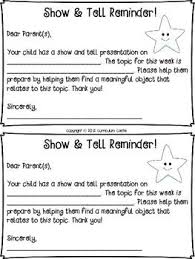 Show And Tell Ideas For The Entire Year Show And Tell Letter To Teacher Teaching Fun