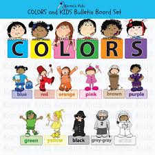 Aware that in kids and toddlers colouring helps to stimulate creativity, encourage sensitivity, communication, expression and is able to promote concentration we have made these wonderful easy drawings for coloring and to paint princesses, unicorns, animals. Bulletin Board Colors And Kids Bulletin Board Set Printables Kids Bulletin Boards Color Lessons Teaching Colors