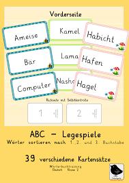 Abc Worterbuch Training Klasse 2 3 Legespiel Unterrichtsmaterial Im Fach Deutsch In 2020 Abc Abc Lernen Worter Sortieren