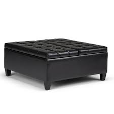 Cosmopolitan 34 inch wide rectangle lift top storage ottoman in upholstered sof. Amazon Com Simplihome Harrison 36 Inch Wide Square Coffee Table Lift Top Storage Ottoman Cocktail Footrest Stool In Upholstered Midnight Black Tufted Faux Leather For The Living Room Traditional Home Kitchen