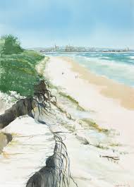 View from Bribie Island, looking towards Caloundra. - Buy Art Now