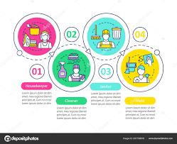Cleaning Agency Staff Vector Infographic Template Stock