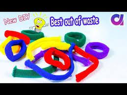 Best Out Of Waste From Old Hair Rubber Bands Diy Crafts Idea Artkala 410 Youtube Best Out Of Waste Diy Crafts Rubber Bands