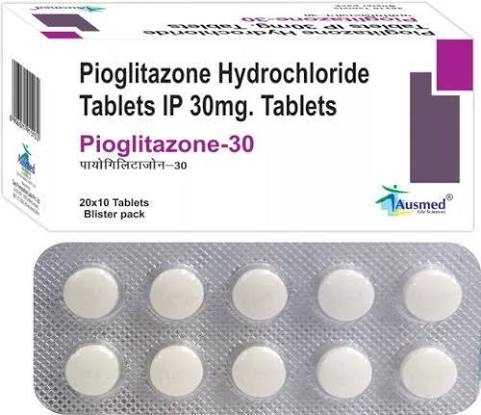 Pioglitazone Hydrochloride Tablets - 30 mg, Supports Diabetes Management with Metformin, For Adult Use, Recommended with Diet and Exercise - 30 Mg, Supports Diabetes Management With Metformin, For Adult Use, Recommended With