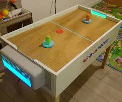 Wooden Air Hockey Table With Led Lights In 2020 Air Hockey Air Hockey Table Sunnydaze Decor