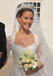 Princess Marie Of Denmark Wearing The Diamond Floral Tiara For Her Wedding Royal Wedding Dress Royal Wedding Gowns Royal Brides