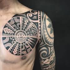 Polynesian Chest Tattoo Addition To A Half Sleeve Polynesian Tattoo Chest Tattoo Polynesian Tribal Tattoos