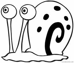 As they don't have very good drawing skills, we just put some colors on picture i found on the internet. Spongebob Squarepants Coloring Pages Gary Snail Coloring4free Coloring4free Com