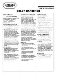 increte color hardener product data sheet manualzz com