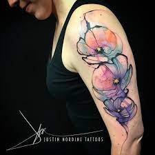 1001 Ideen Fur Ein Oberarm Tattoo Die Besten Designs Abstract Flower Tattoos Tattoos Watercolor Orchid Tattoo