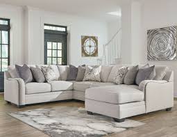 Ashley Furniture Dellara 4 Piece Sectional In Chalk Local Furniture Outlet White Furniture Living Room Living Room Sectional Sectional Ottoman