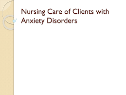 It has all the do's and don'ts, guidelines, and each and every detail about taking care of patients. Nursing Care For Anxiety Disorder