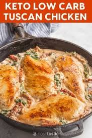 Keto Low Carb Tuscan Chicken Chicken Thighs Or Breasts Olive Oil Red Onion Garlic Heav Low Carb Chicken Low Carb Chicken Recipes Chicken Recipes Boneless