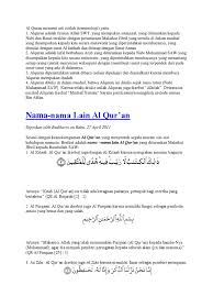 Sebutkan 10 nama lain dari hari kiamat? Al Quran Menurut Arti Istilah