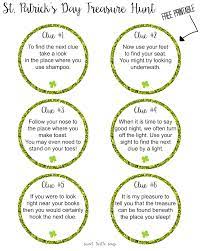 Free printable scavenger hunt clues. St Patrick S Day Treasure Hunt Free Printable Sweet Turtle Soup St Patrick Day Activities St Patrick S Day Games St Patrick S Day Crafts