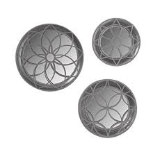 800 x 1067 jpeg 55 кб. Laurent Geometric Round 3 Piece Metal Accent Mirror Set Silver Round Wall Mirror