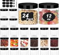 Amazon.com: LOSYHU 12 oz Plastic Jars with Lids, 24 Pack ...