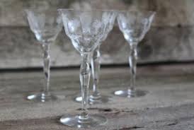 Crystal clear vintage anchor hocking sandwich pattern pressed glass cookie jar with lid and stand, all three pieces in excellent. Vintage Crystal Stemware Bar Glasses