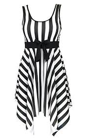 Black And White Striped Swimsuit Cover Up Danify Women S One Piece Swimsuit Sailor Striped Plus Size Swimwear Cover Up Swimdress Swim Dress Fashion Plus Size Swimsuits