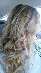 High Lights Low Lights Purple Streak Pretty Hair Blonde Hair With Purple Streaks Purple Hair Streaks Hair Streaks Blonde