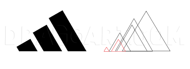 The adidas logo is so widespread and familiar that it's almost impossible to believe that the iconic three stripes once belonged to a completely different company. How To Draw The Adidas Logo Step By Step Drawing Guide By Kaiser Dragoart Com