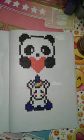 Panda Licorne Dessin Carreau Dessin Sur Petit Carreaux Dessin Pixel
