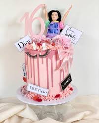 Personalized chocolate and vanilla cake. Lucy Lus Bakes B A R B I E G I R L Cute 16th Birthday Cake Barbie And Designer Theme Facebook