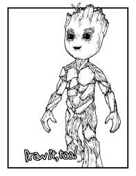 Color the pictures online or print them to color them with your paints or crayons. Baby Groot Coloring Page Templates Educative Printable